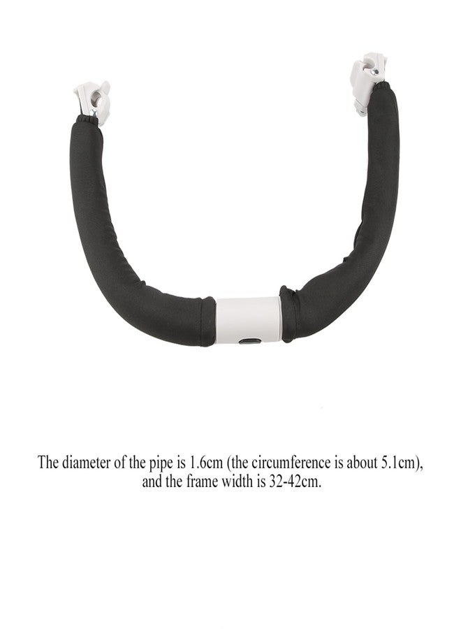 زيرون قضيب حماية أمامي عالمي لعربة الأطفال من زيرون، مقبض قابل للتعديل مع قبضة ناعمة لعربات الأطفال، مسند ذراع أمان قابل للفصل لعربات الأطفال ذات الأنابيب المستديرة (أسود) - Image 4